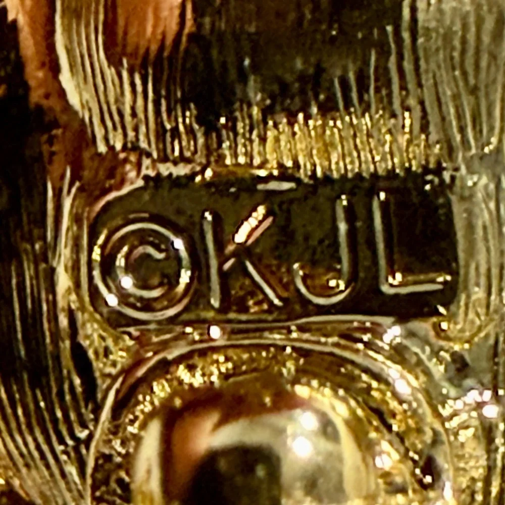 Rare Vintage Kenneth Jay Lane Bird Brooch – 1990s Signed KJL Blue Crystal Gold - Picture 3 of 17